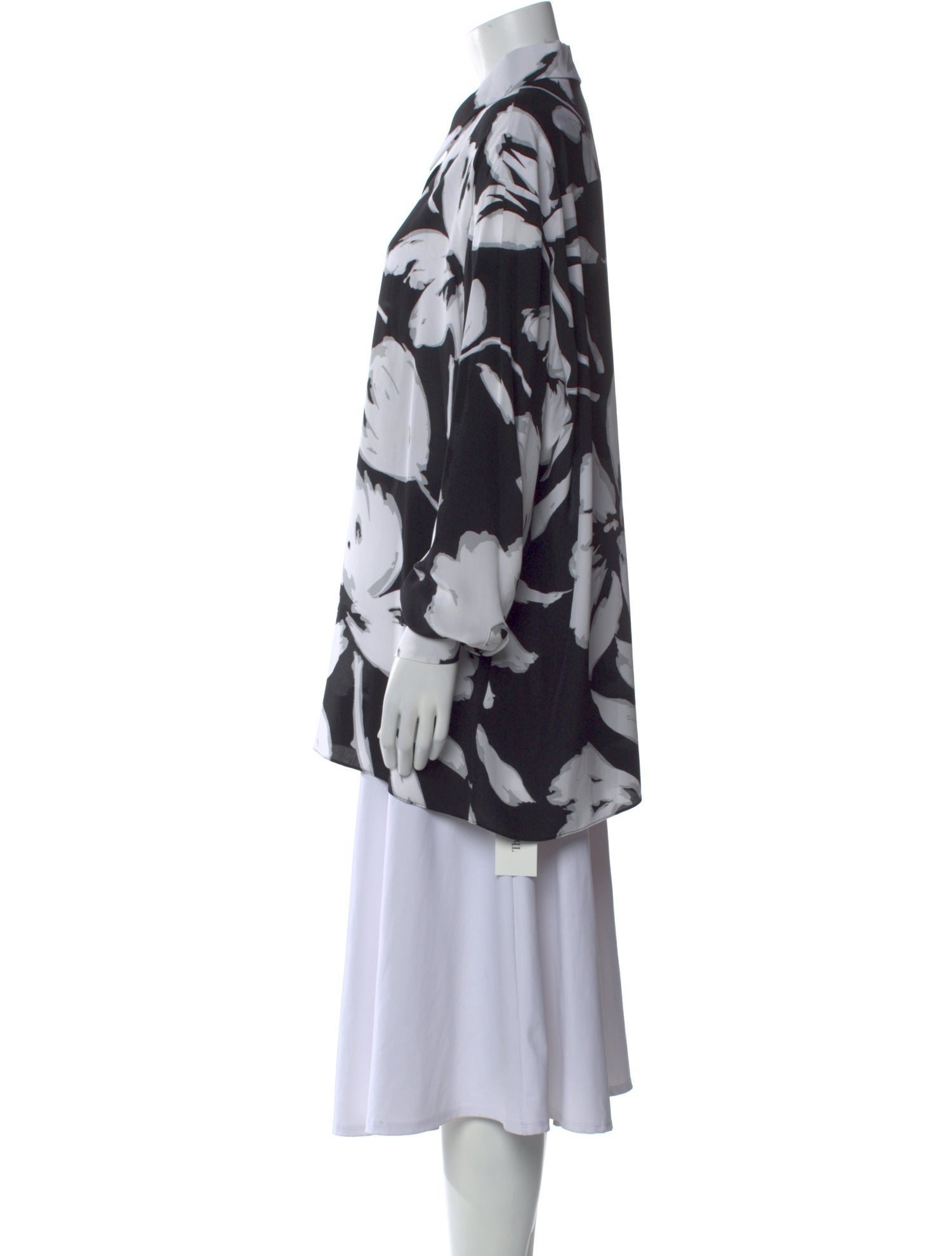 Michael Kors Collection Silk Floral Print Button-Up Top