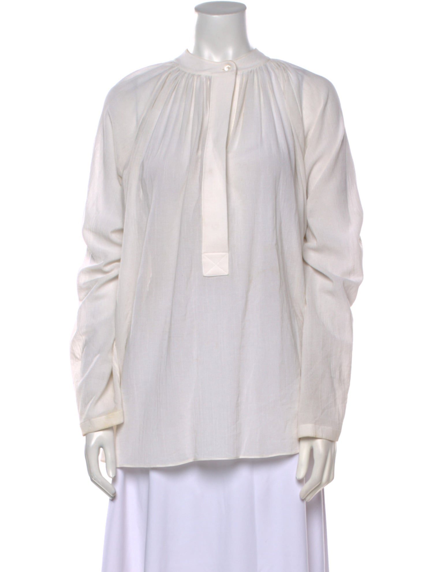 Michael Kors Collection Mock Neck Long Sleeve Blouse