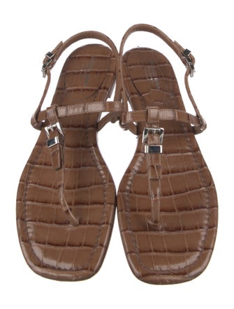 Michael Kors Collection Leather Animal Print Slingback Flats