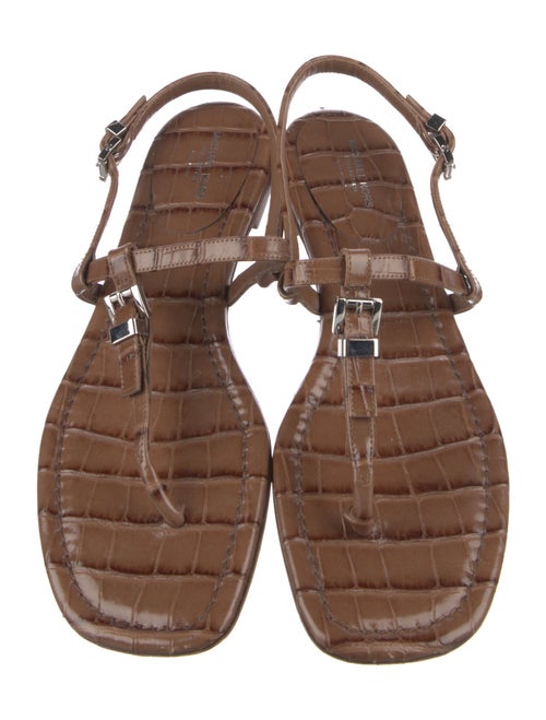 Michael Kors Collection Leather Animal Print Slingback Flats