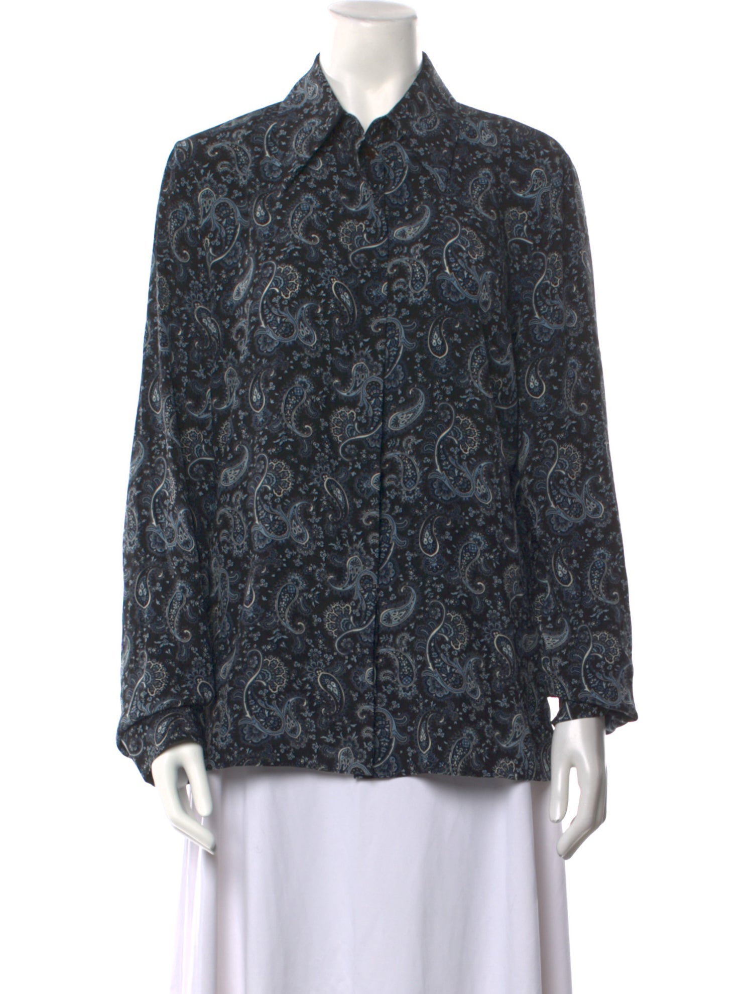 Michael Kors Collection Silk Paisley Print Blouse
