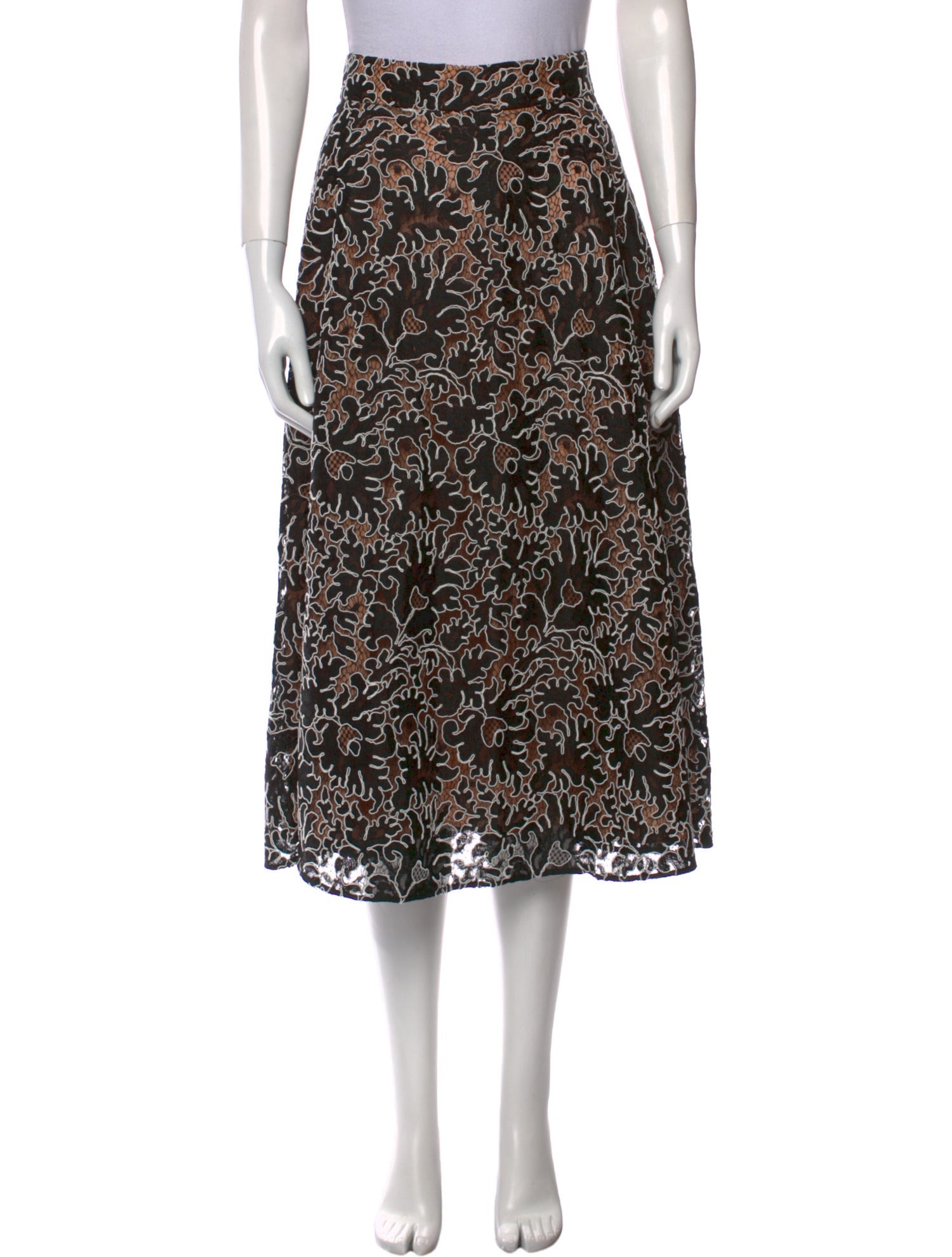 Michael Kors Collection Printed Midi Length Skirt