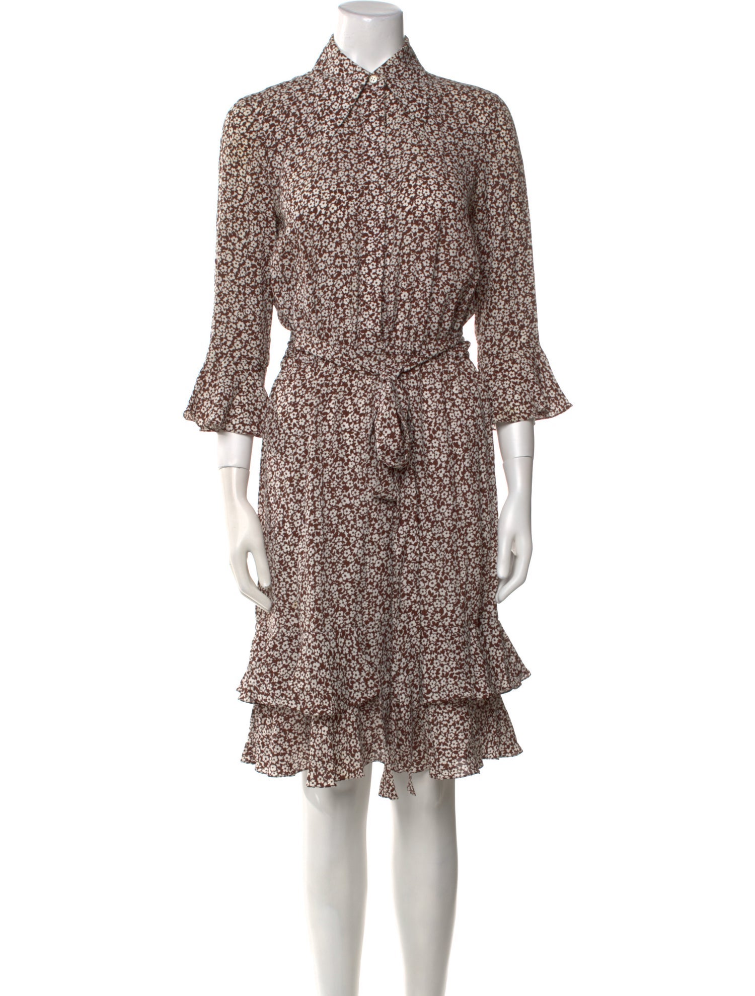 Michael Kors Collection Floral Print Knee-Length Dress