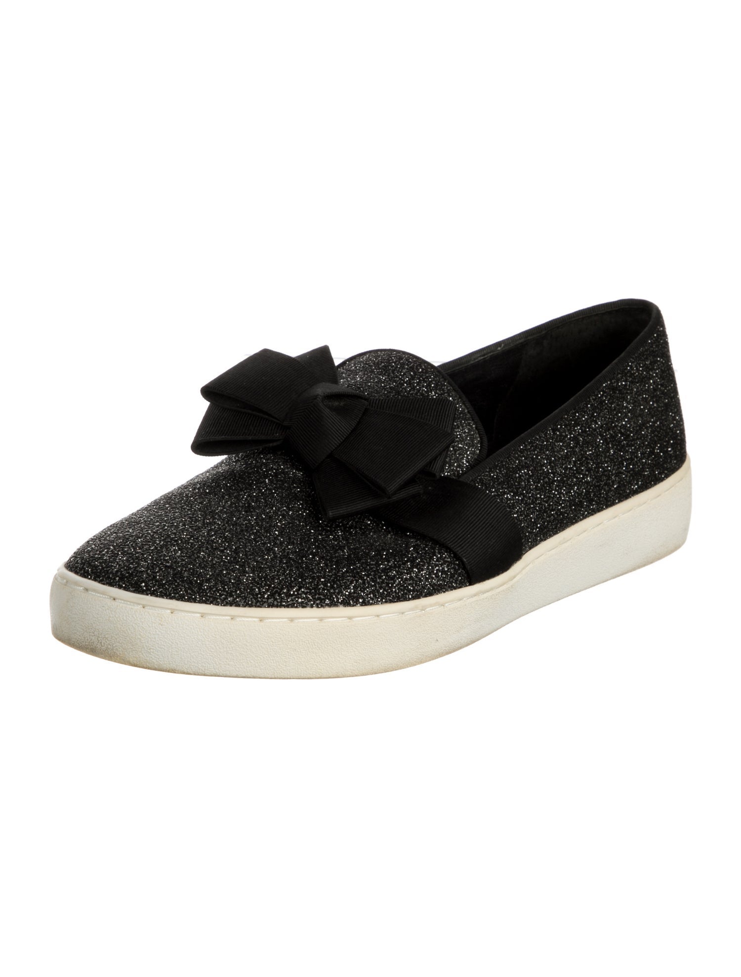 Michael Kors Collection Leather Bow Accents Sneakers