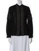 Michael Kors Collection Mock Neck Long Sleeve Button-Up Top