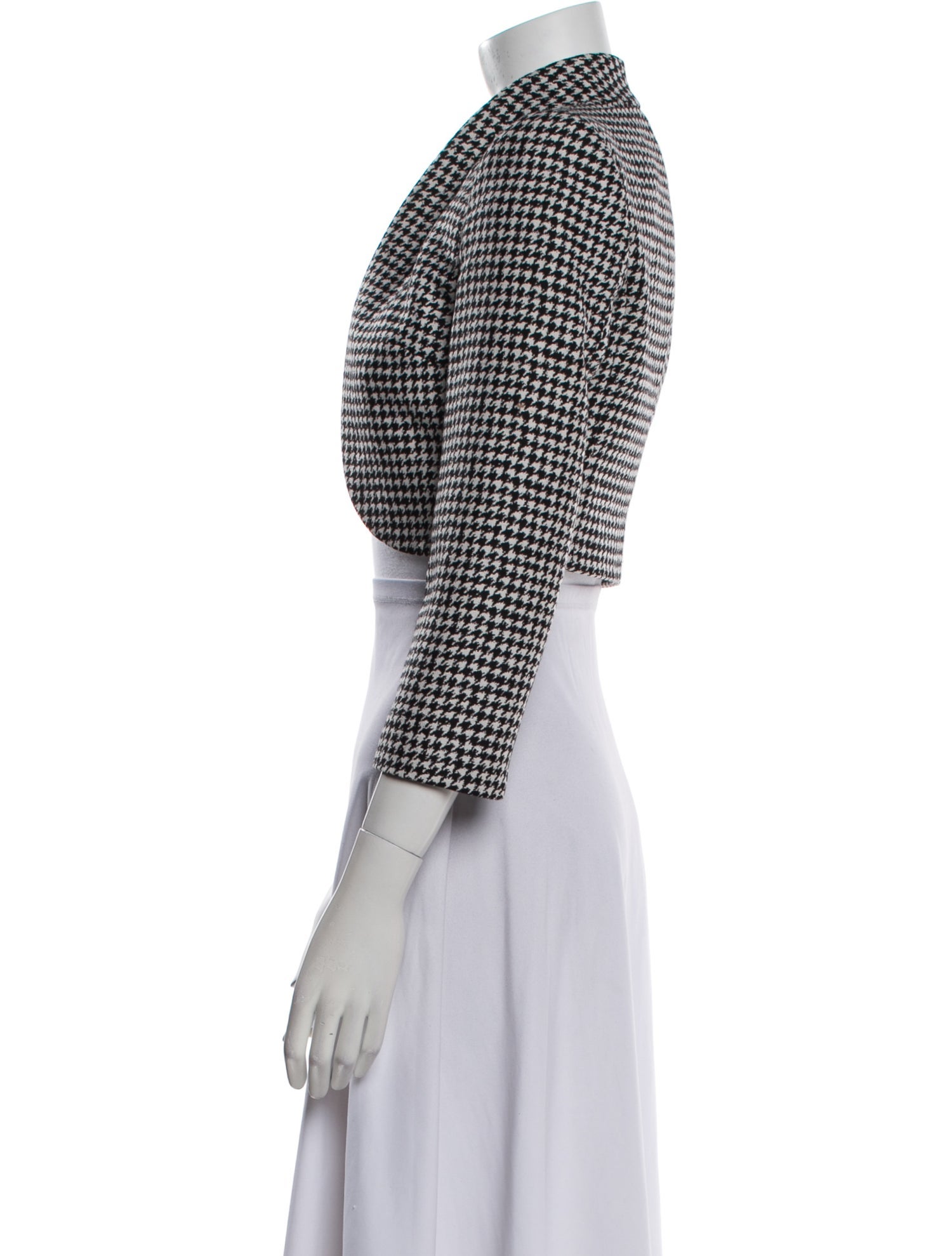 Michael Kors Collection Virgin Wool Houndstooth Print Evening Jacket