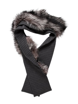 Michael Kors Collection Virgin Wool Houndstooth Print Scarf