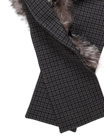 Michael Kors Collection Virgin Wool Houndstooth Print Scarf