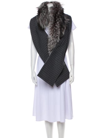 Michael Kors Collection Virgin Wool Houndstooth Print Scarf