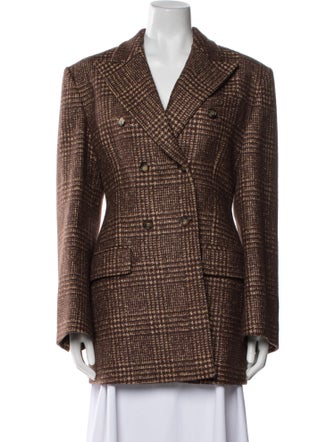 Michael Kors Collection Virgin Wool Tweed Pattern Coat