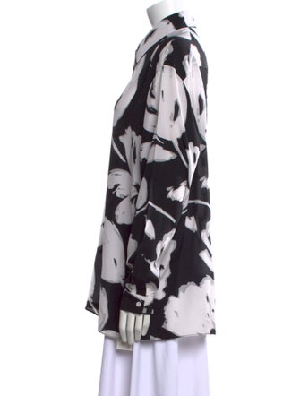 Michael Kors Collection Silk Printed Button-Up Top