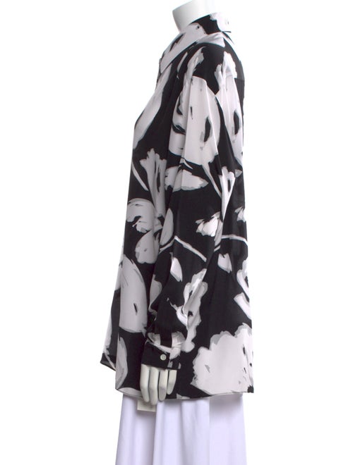 Michael Kors Collection Silk Printed Button-Up Top