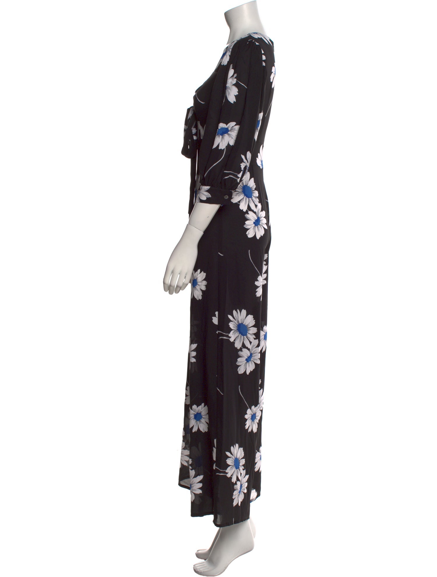 Michael Kors Collection Floral Print V-Neck Jumpsuit