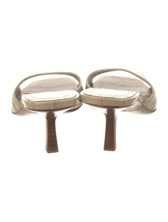 Michael Kors Collection Embossed Leather Slides