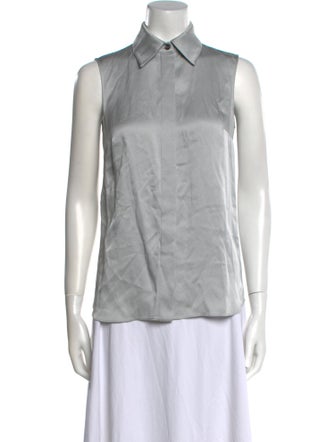 Michael Kors Collection Sleeveless Button-Up Top