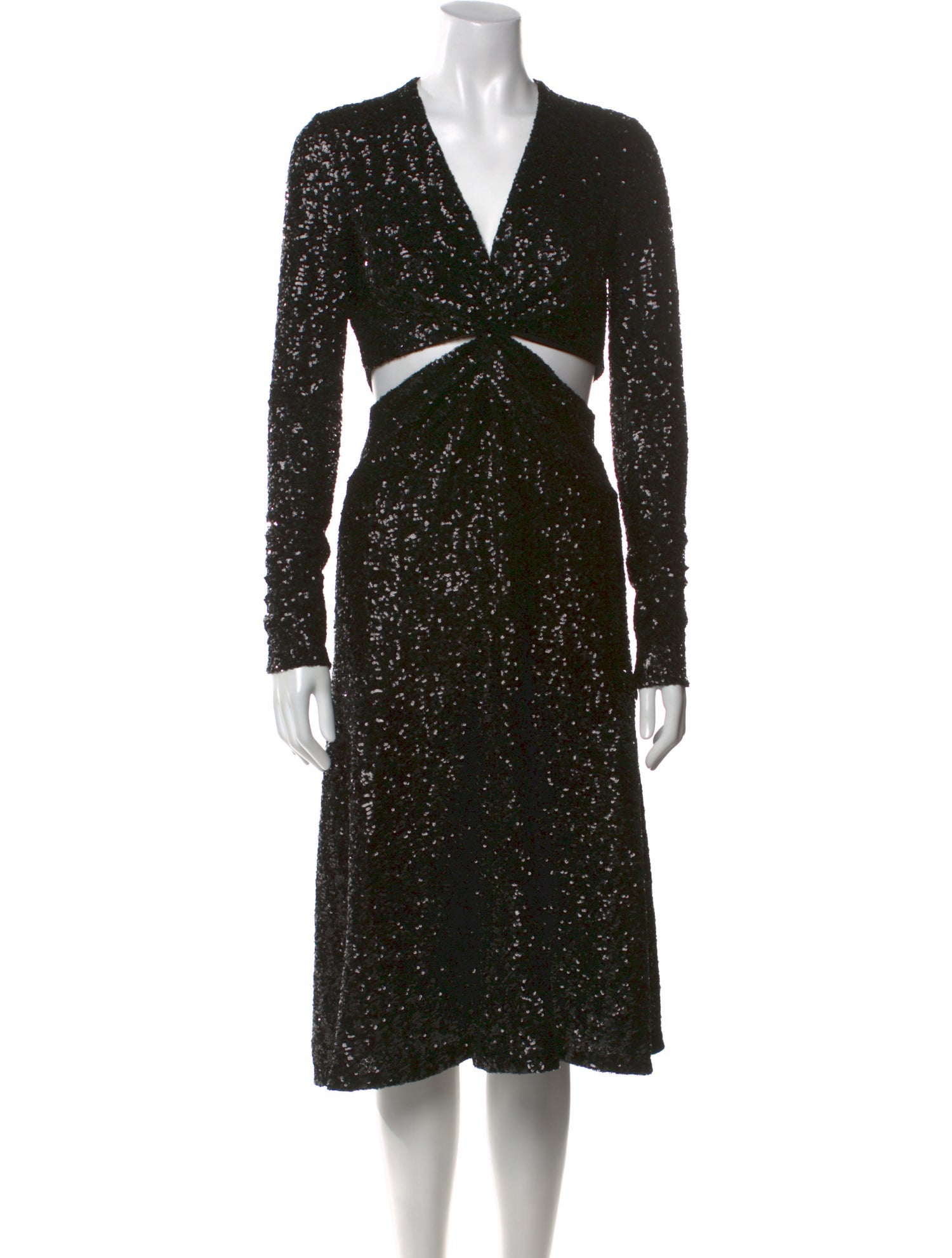 Michael Kors Collection V-Neck Midi Length Dress