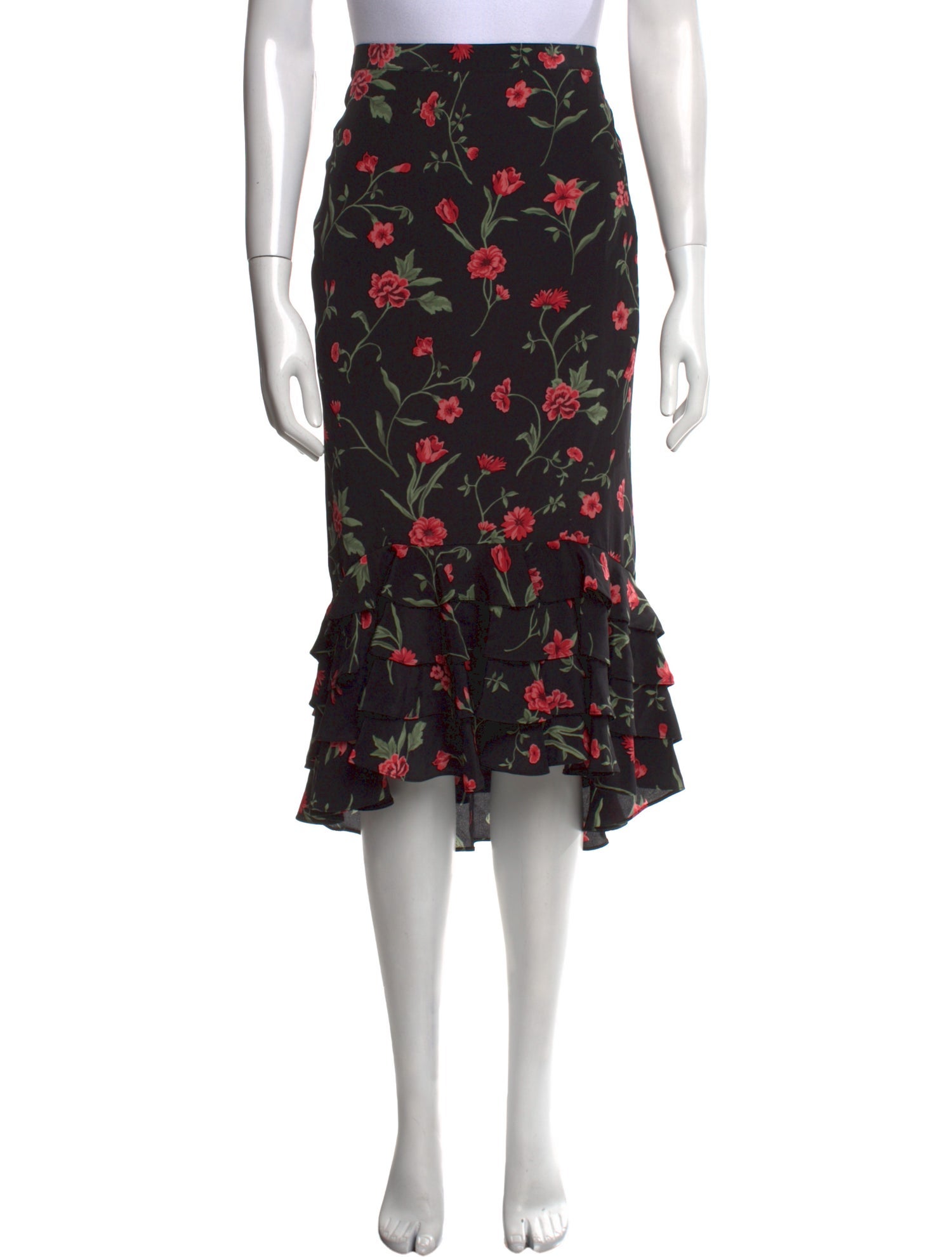 Michael Kors Collection Silk Midi Length Skirt