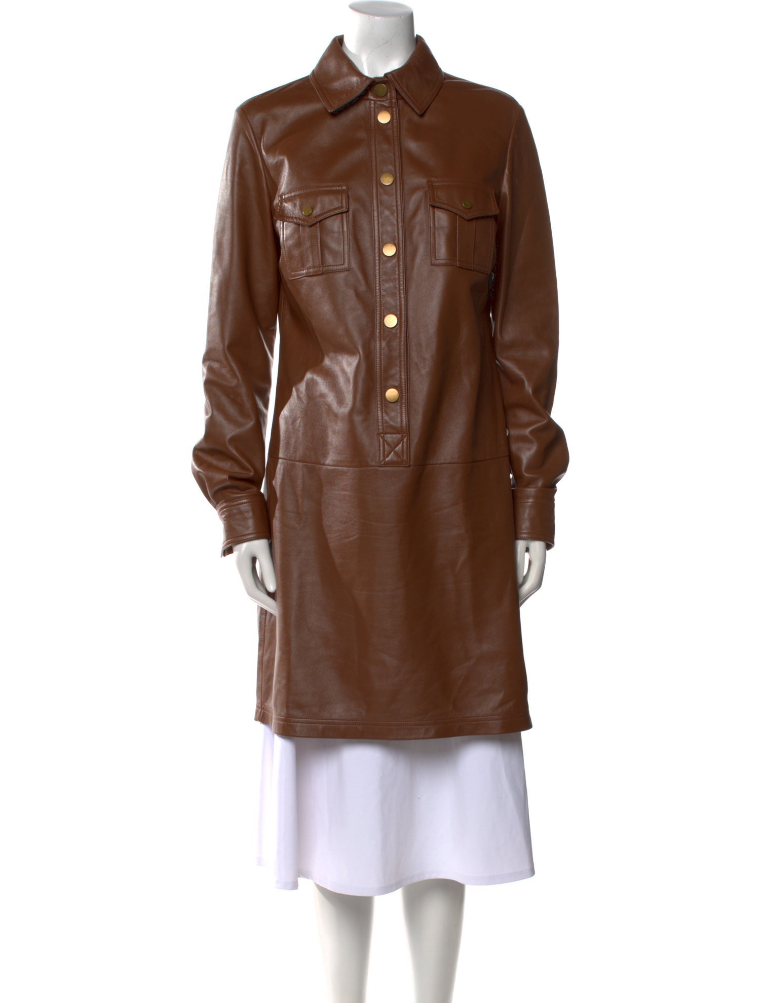 Michael Kors Collection Lamb Leather Mini Dress