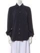Michael Kors Collection Silk Long Sleeve Button-Up Top
