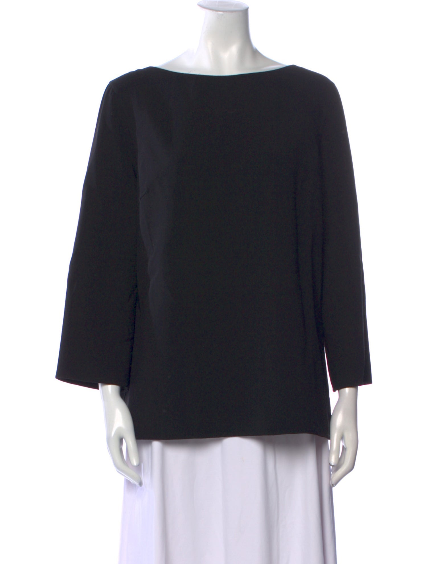 Michael Kors Collection Virgin Wool Bateau Neckline Blouse