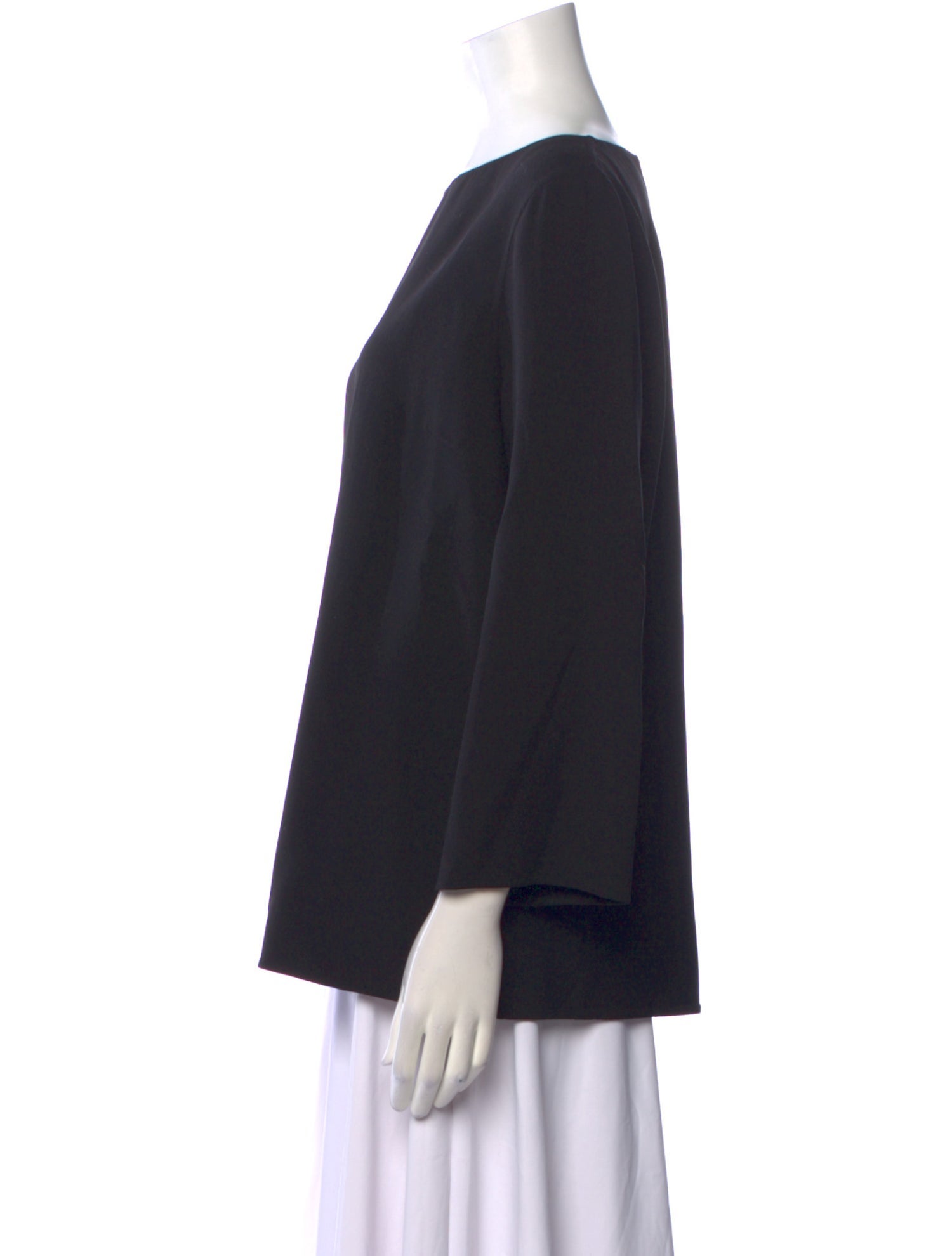 Michael Kors Collection Virgin Wool Bateau Neckline Blouse