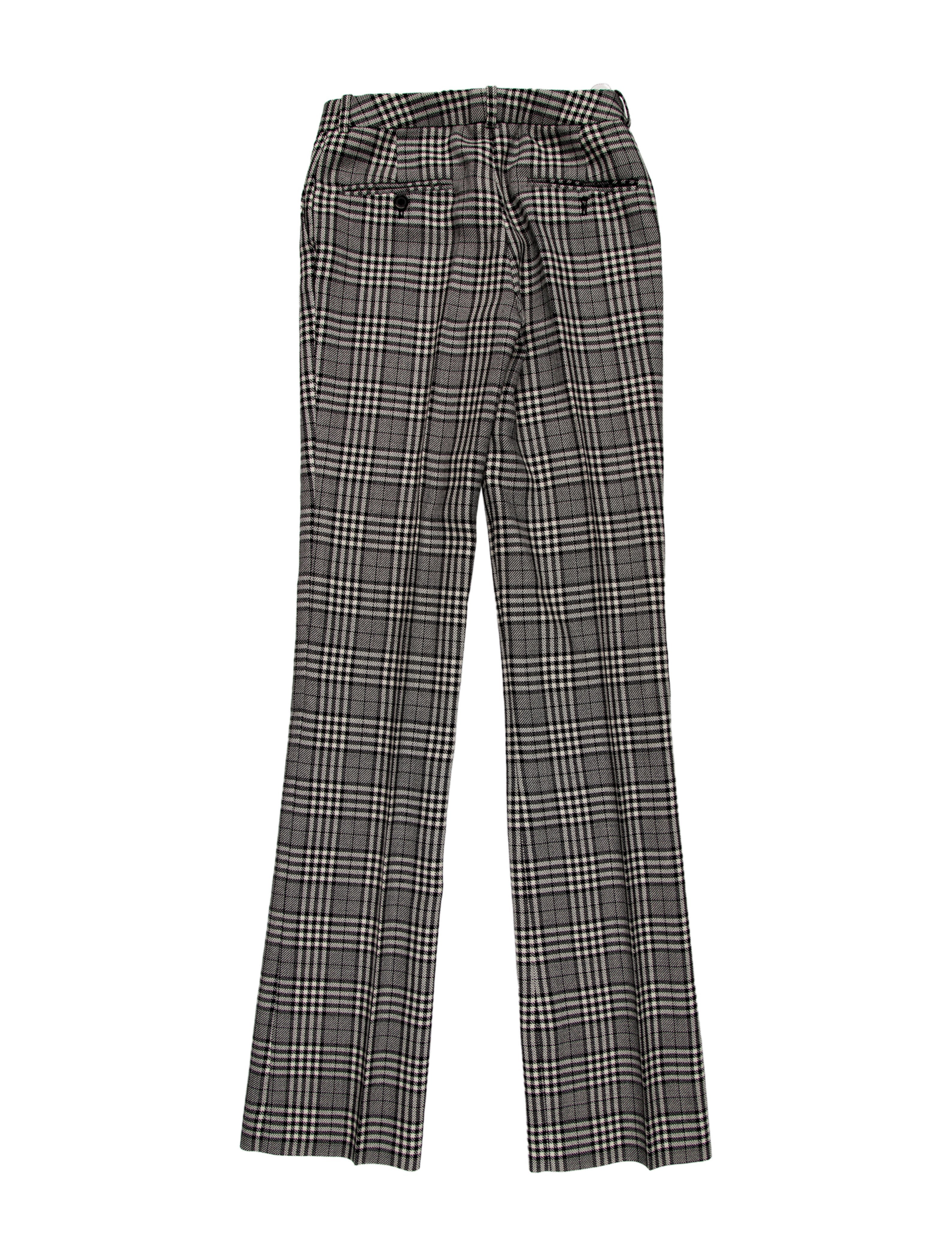 Michael Kors Collection Plaid Print Straight Leg Pants