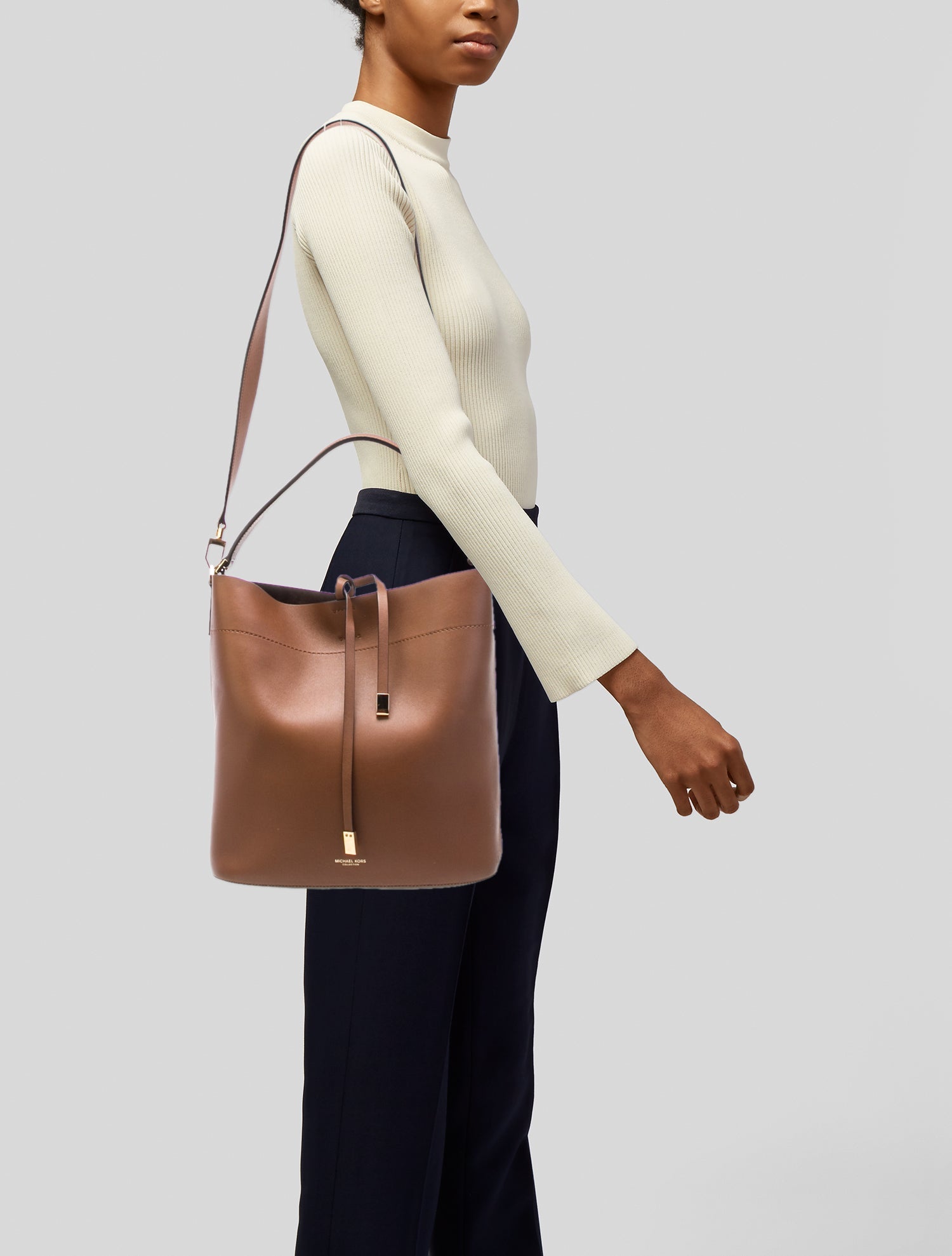 Michael Kors Collection Leather Bucket Bag