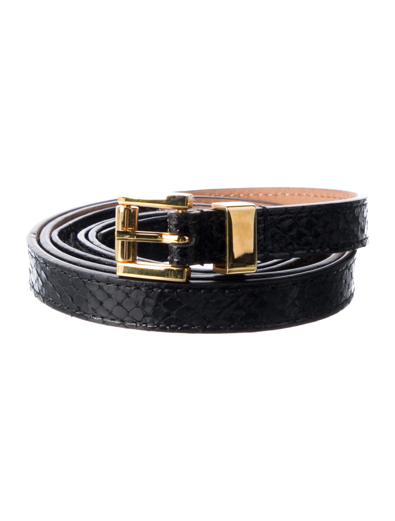 Michael Kors Collection Skinny Snakeskin Belt