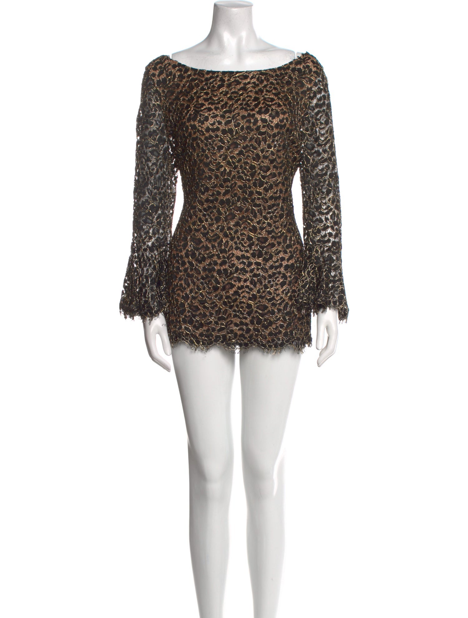 Michael Kors Collection Bateau Neckline Mini Dress