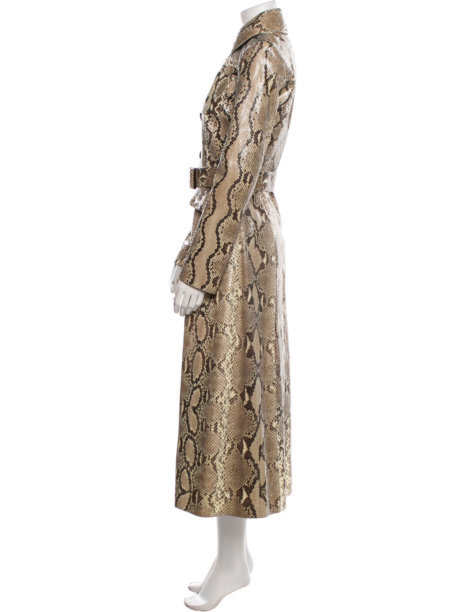 Michael Kors Collection Python Animal Print Trench Coat