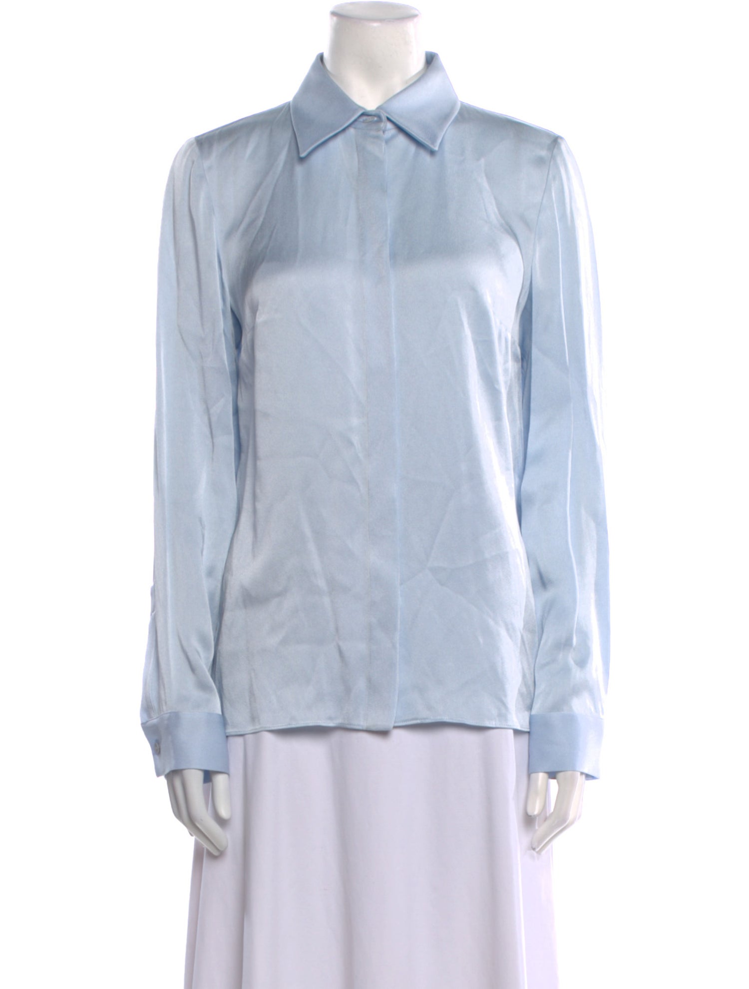 Michael Kors Collection Long Sleeve Button-Up Top