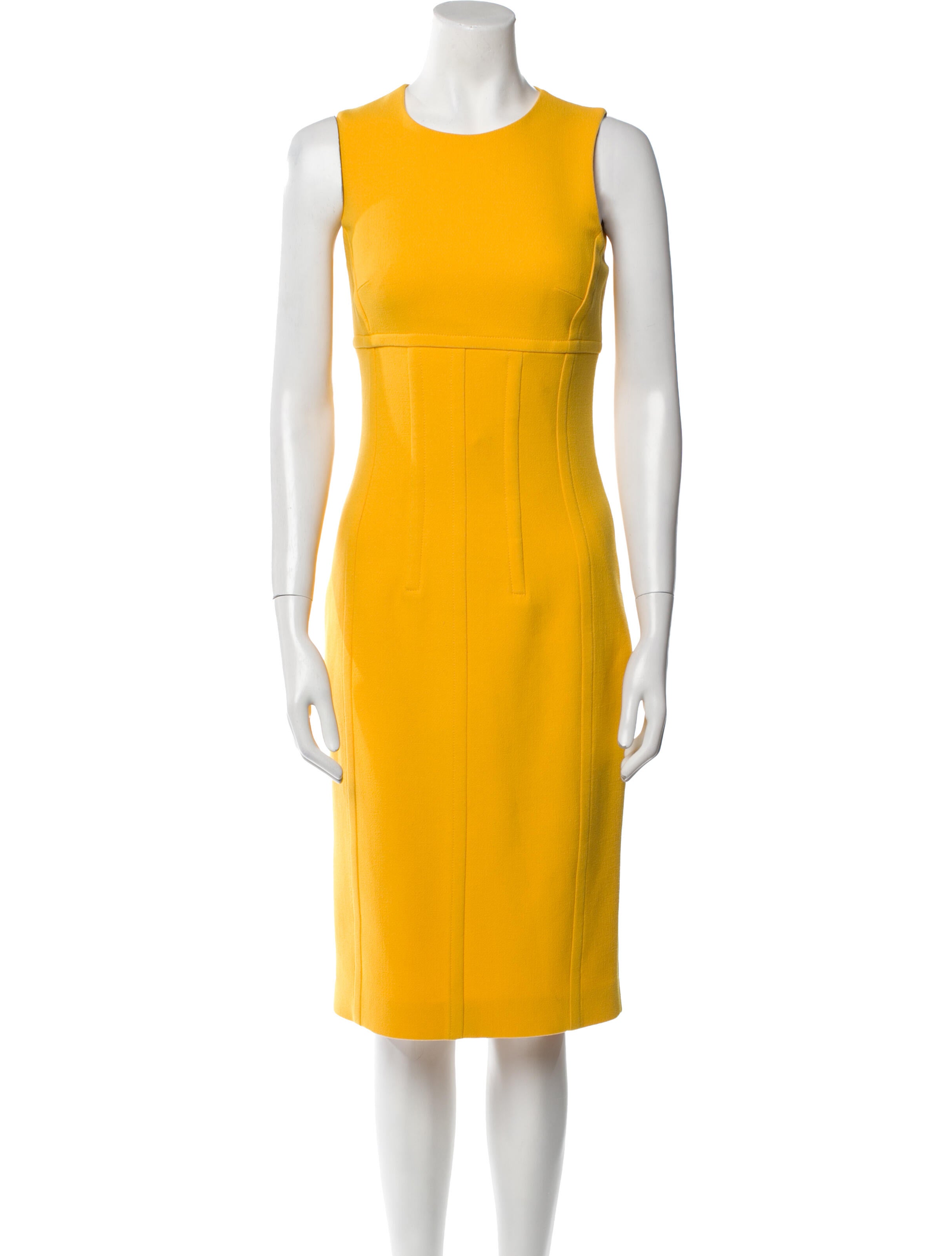 Michael Kors Collection Virgin Wool Midi Length Dress