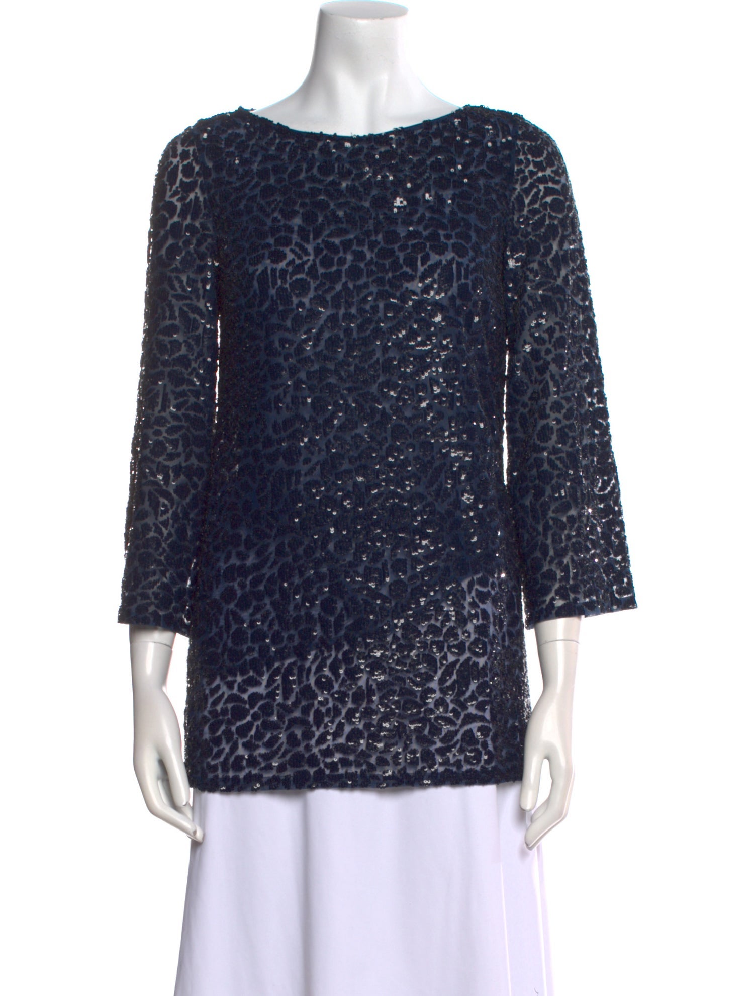Michael Kors Collection Printed Bateau Neckline Tunic