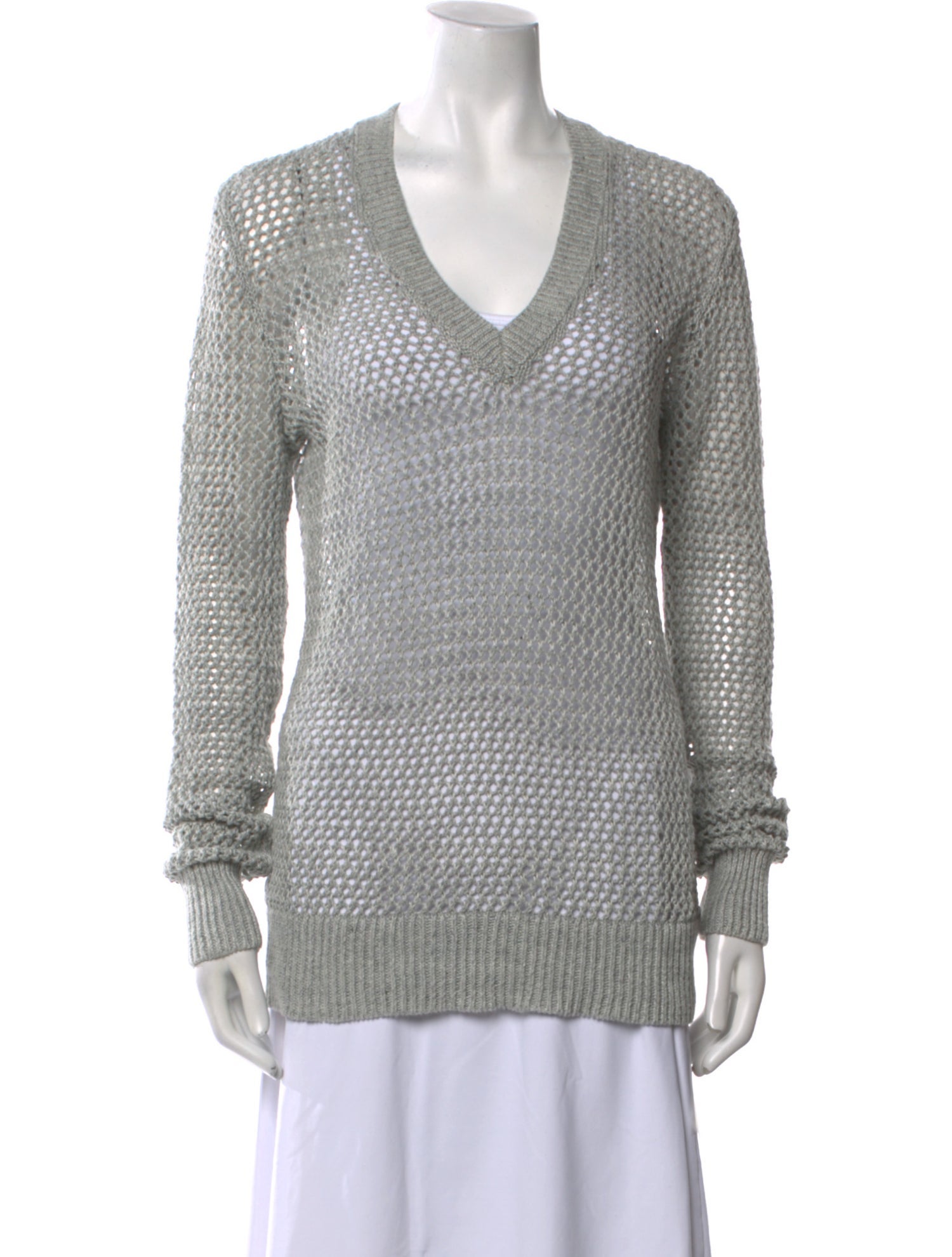 Michael Kors Collection Linen V-Neck Sweater