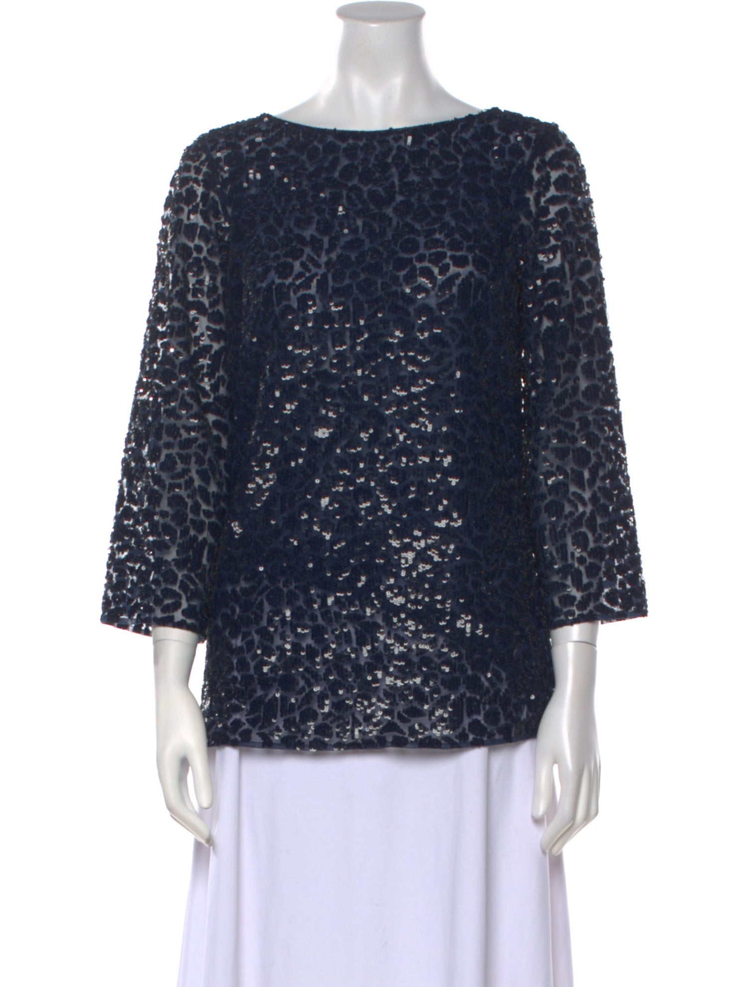 Michael Kors Collection Patterned Bateau Neckline Blouse