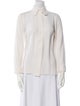 Michael Kors Collection Silk Long Sleeve Button-Up Top