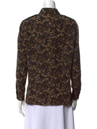 Michael Kors Collection Silk Printed Button-Up Top