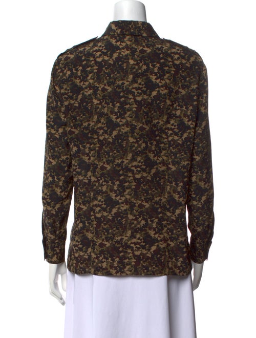 Michael Kors Collection Silk Printed Button-Up Top