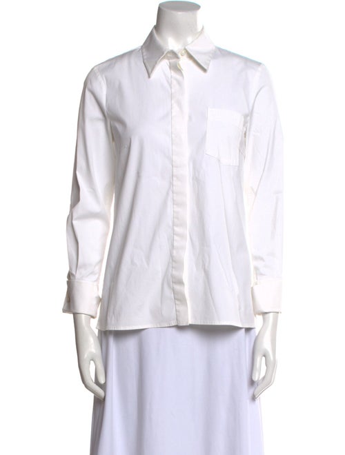 Michael Kors Collection Three-Quarter Sleeve Button-Up Top
