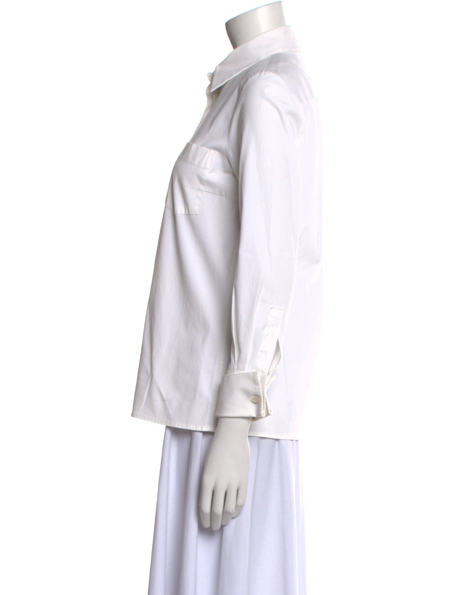 Michael Kors Collection Three-Quarter Sleeve Button-Up Top