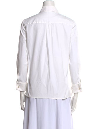 Michael Kors Collection Three-Quarter Sleeve Button-Up Top