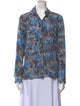 Michael Kors Collection Silk Printed Button-Up Top
