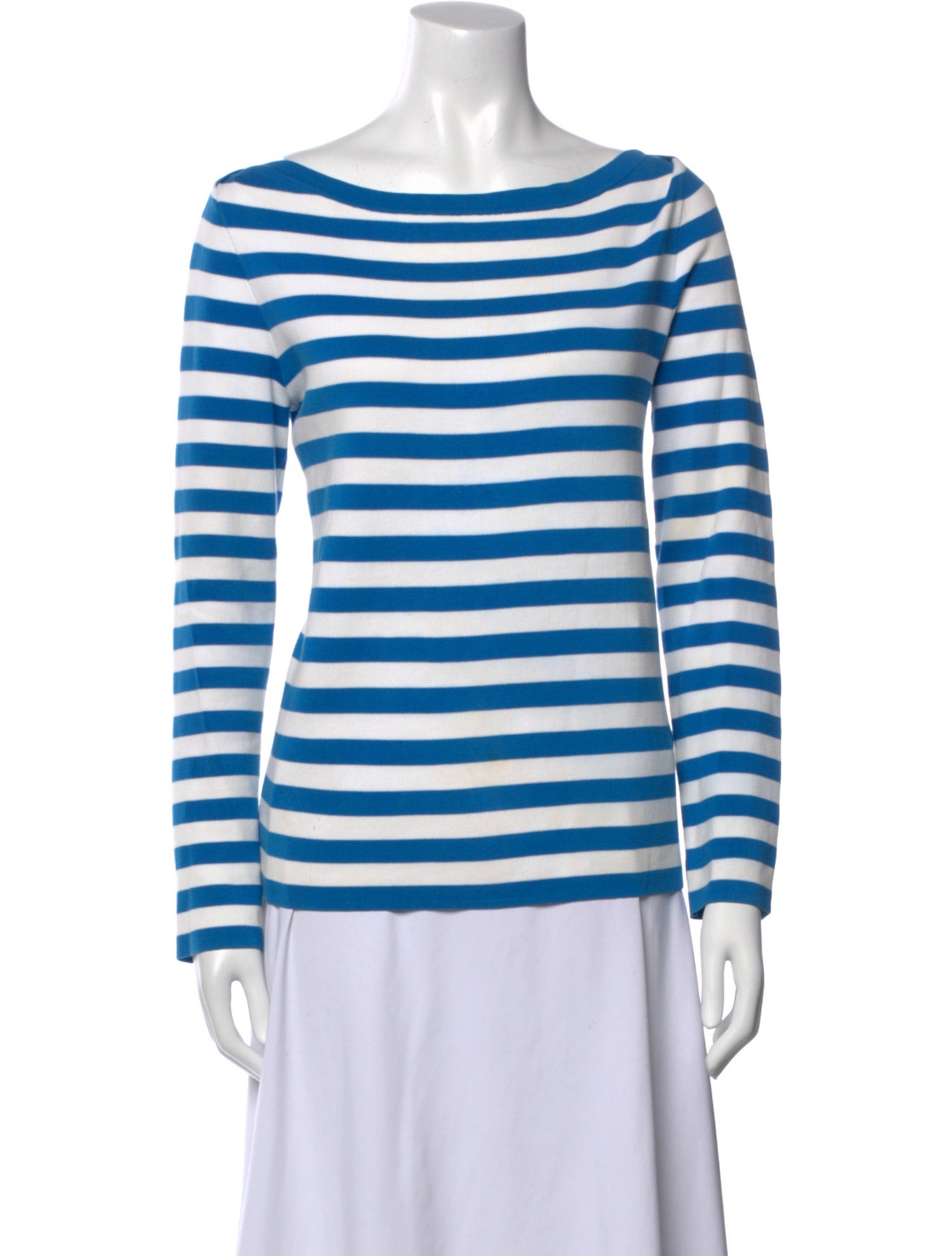 Michael Kors Collection Striped Bateau Neckline Sweater