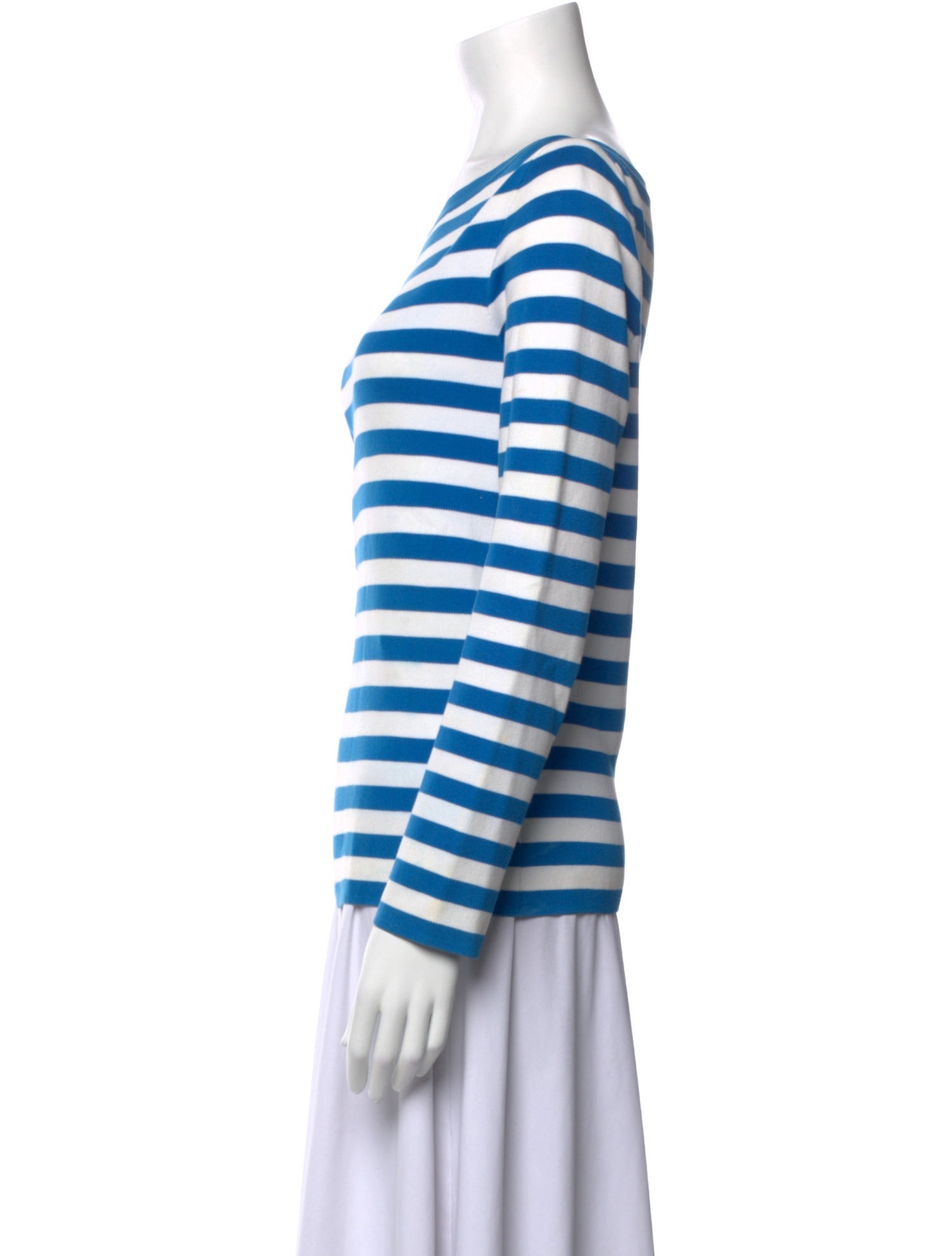 Michael Kors Collection Striped Bateau Neckline Sweater
