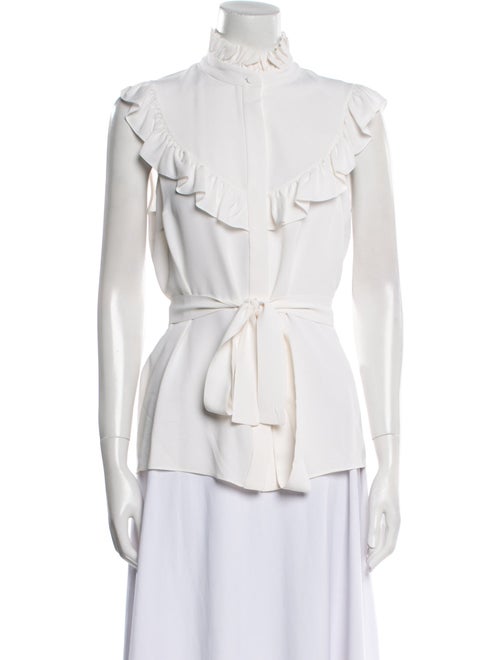 Michael Kors Collection Mock Neck Sleeveless Blouse