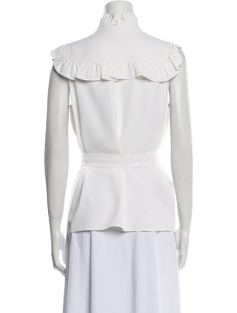 Michael Kors Collection Mock Neck Sleeveless Blouse