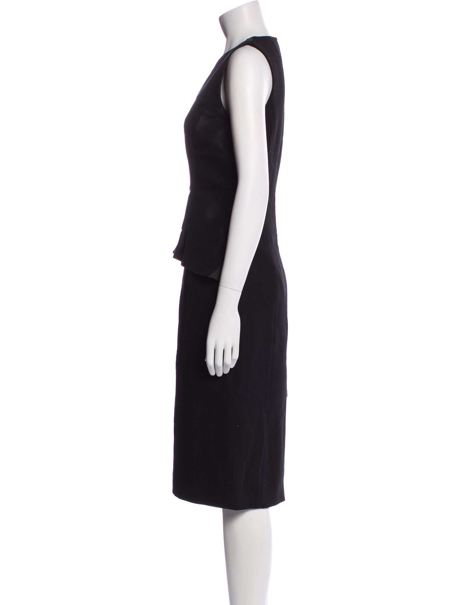 Michael Kors Collection Virgin Wool Midi Length Dress