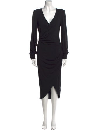 Michael Kors Collection V-Neck Midi Length Dress