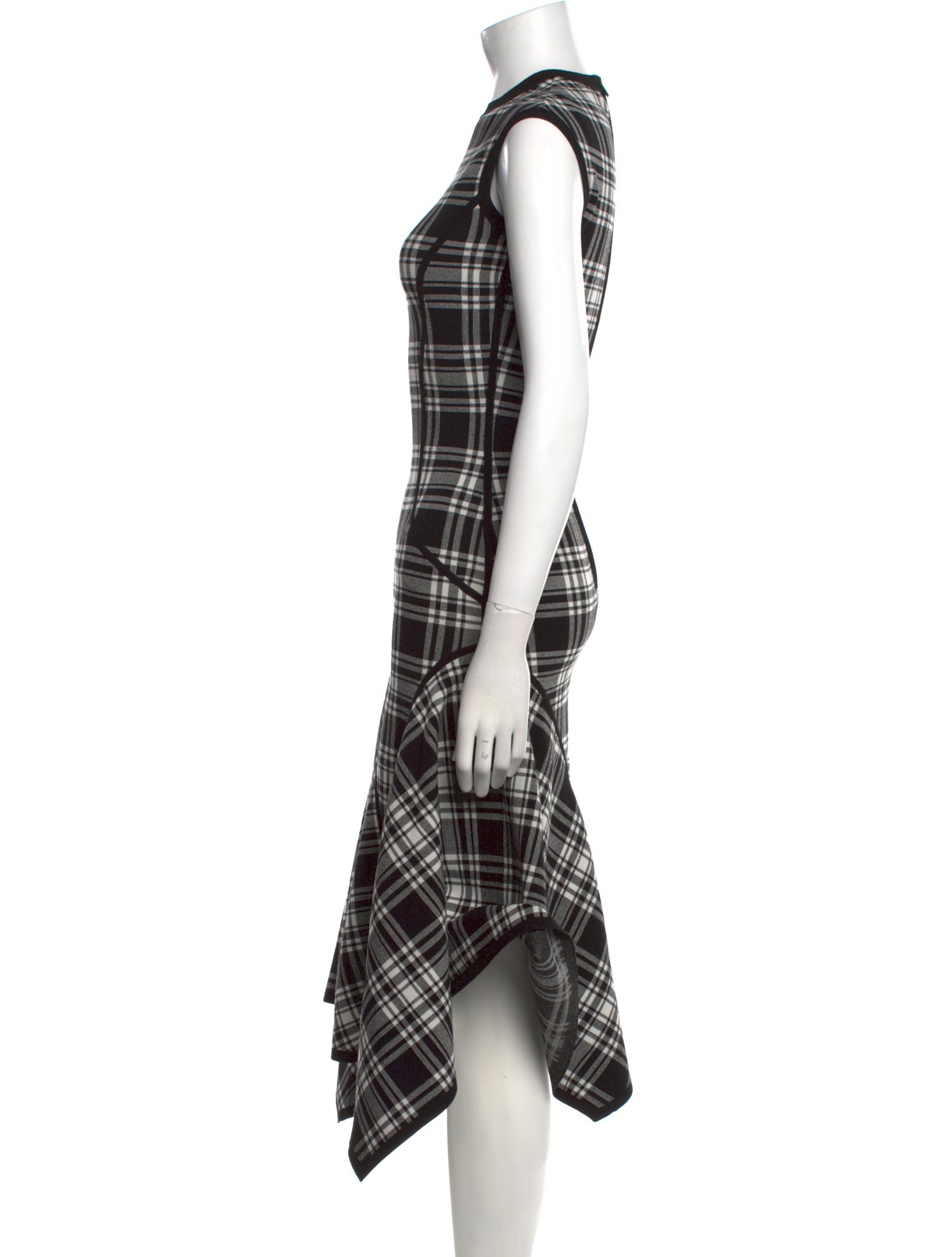 Michael Kors Collection Plaid Print Midi Length Dress