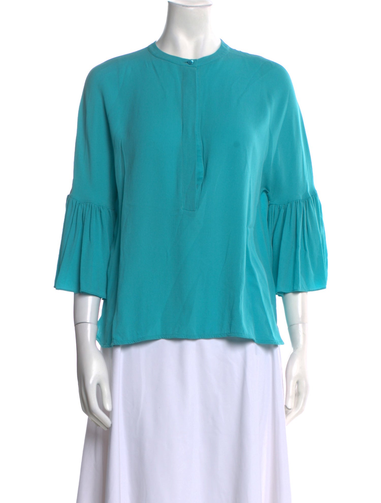 Michael Kors Collection Silk Crew Neck Blouse